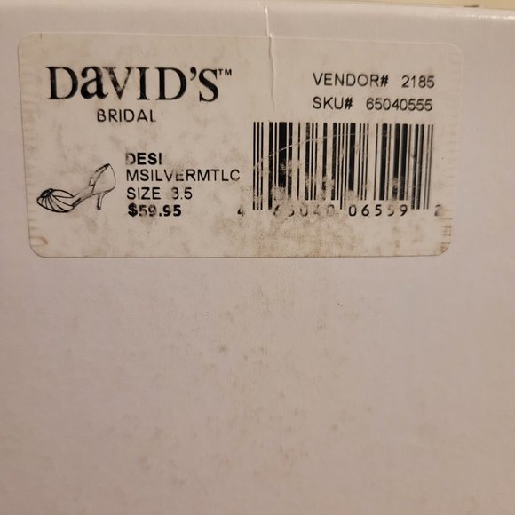 David's Bridal Silver Desi Heels size 8.5 - Picture 5 of 5